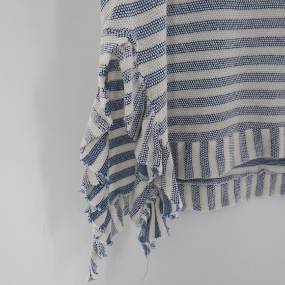 Sunday In Brooklyn Stripe Tee Womens M Blue White Fishermancore Nautical Coastal - Picture 8 of 14